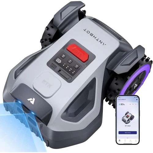 Offerta a tempo: ANTHBOT M5 Robot rasaerba perimetrale senza fili 1/8 Acre Dual RTK+Dual Vision Robot rasaerba robotico, mappatura assistita dall'AI, confine virtuale, controllo APP, 58 dB (A) Silenzioso, Gestione - 18% da 608.08 € a 499.00 €