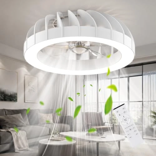 Limited-time offer: Ateroll Ceiling Fans with Lights, 46CM RGB Fan Ceiling Lights with Remote Control, 6 Speeds Quiet Fan with Timer and Memory, 3000K-6500K Dimmable LED Modern Fan Light for Bedroom Kitchen Living Room from 50.34 £ to 42.79 £ (save 15%)