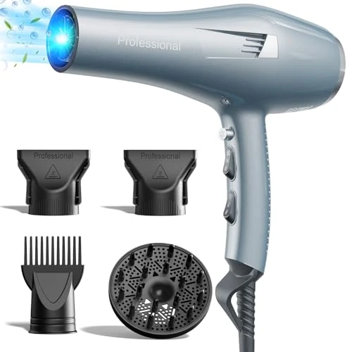 Zeitlich begrenztes Angebot: Haartrockner Föhn mit Diffusor & Ionen, 120M Ionen, 29 m/s | 2 Geschw./3 Heizstufen, 3 Aufsätze (2 Düsen + Diffusor + Kamm), schnelles Trocknen, weniger Frizz, professionelles Styling von 119.99 € auf 109.99 € (8% Rabatt)