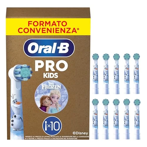 Offerta a tempo: Oral-B PRO Testina Spazzolino Elettrico Per Bambini dai 3 anni in su, Con Disney Frozen, Setole Extra Morbide, Bianco, Confezione Da 10 - 50% da 49.99 € a 24.99 €