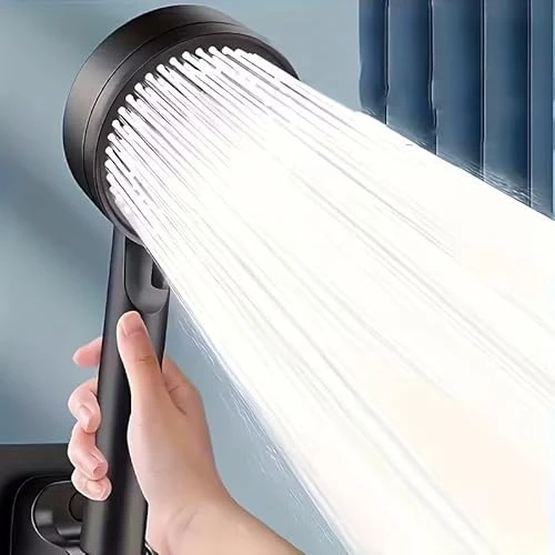 Offerta a tempo: Soffione Doccia a 5 Modalità ad Alta Pressione con Incremento di Sollevamento Acqua del 380% - Sistema Doccia a Pioggia Adatto per Bagni, Nero - 0.00% da 4.21 € a 4.21 €