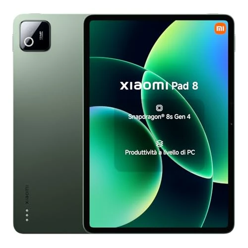 Offerta a tempo: XIAOMI Pad 8, Tablet 11,2'', 8+256 GB, Snapdragon® 8s Gen 4, Batteria 9200 mAh, Display 144 Hz cristallino, HyperAI, Verde Pino, Garanzia 2 anni del produttore+1 anno extra, Caricatore non incluso - 7% da 459.90 € a 429.90 €