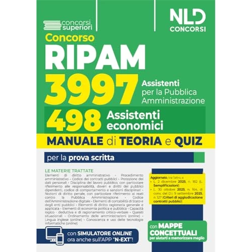 Concorso Ripam 3997 posti, profilo per 498 assistenti economici. Manuale di teoria e quiz per la prova unica