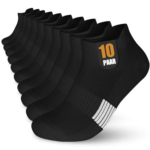 Offerta a tempo: Libella Calzini Corti Uomo Donna 10 Paia Calze Corte Cotone Sportivi Traspiranti Anti-vesciche Socks Running Estive Nero 39-42 - 16% da 14.99 € a 12.63 €