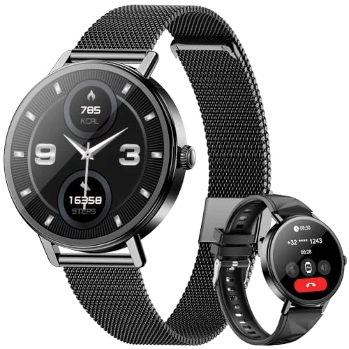 Offerta a tempo: Blackview Smartwatch Donna, Effettua e Rispondi alle Chiamate, Orologio Smartwatch Fitness con 1.26' HD 112+ Sportive/SpO2/Monitoraggio del Sonno/Cardiofrequenzimetro per Android IOS - 64% da 99.99 € a 35.99 €