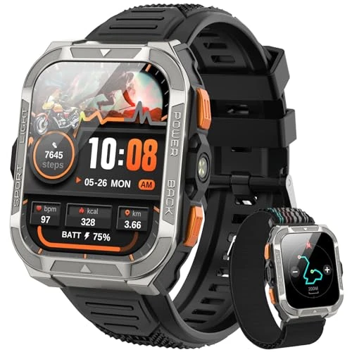 Offerta a tempo: Blackview Smartwatch Uomo, Orologio Intelligente Fitness con Chiamate Bluetooth, 1.91" GPS Smartwatch Militare Uomo 115+ Modalità Sportive, Cardiofrequenzimetro, SpO2, Torcia, Bussla per Android iOS - 38% da 129.99 € a 79.99 €