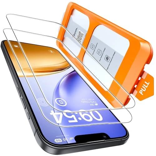 TOCOL Protector Pantalla para iPhone 17e, Alineación Automática para Una Instalación Rápida, Cristal Templado de Dureza 9H Inastillable, HD Transparente, 2 Piezas