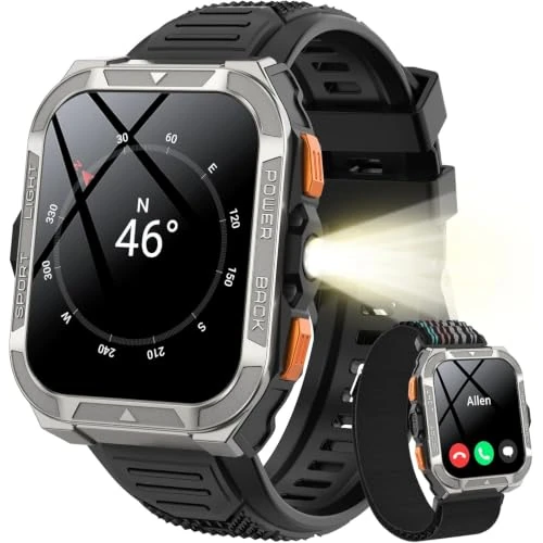 Offerta a tempo: Blackview Smartwatch Uomo, 1.91" Orologio Intelligente Fitness con Chiamate Bluetooth, GPS Smartwatch Militare Uomo 115+ Modalità Sportive, Cardiofrequenzimetro, SpO2, Torcia, Bussla per Android iOS - 70% da 199.99 € a 59.99 €