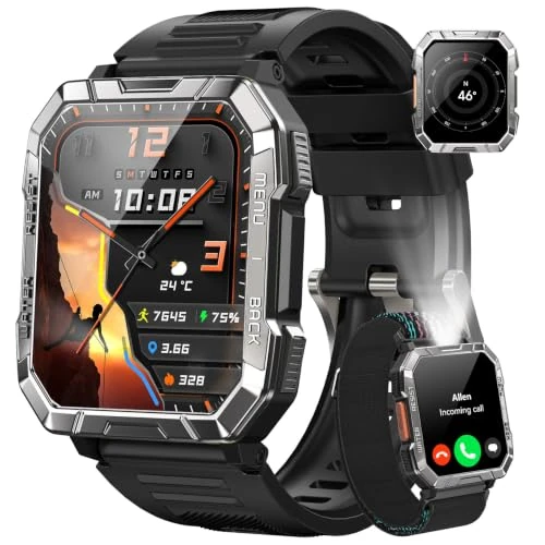 Offerta a tempo: Blackview Smartwatch Uomo, Smartwatch Militare Uomo Fitness con Chiamate Bluetooth,2.01" Orologio Intelligente 112+ Modalità Sportive/900 mAh/Sonno/Cardiofrequenzimetro/Torcia/Bussola per Android IOS - 45% da 109.99 € a 59.99 €