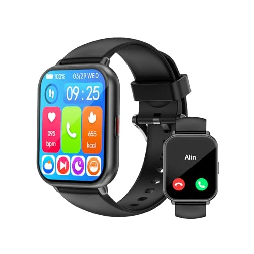 Generico Smartwatch für Herren und Damen mit Bluetooth-Anrufen und WhatsApp-Benachrichtigungen, 100 Sportmodi, Gesundheitsüberwachung, Schrittzähler, Fitnessuhr wasserdicht IP68 für Android iOS