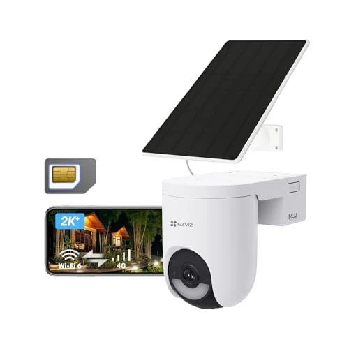 Offerta a tempo: EZVIZ HB8 Lite 4G Telecamera Wi-Fi Esterno Senza Fili con Pannello Solare, Risoluzione 2K+, Scheda SIM Inclusa, Connettività 4G LTE & Wi-Fi 6, Modalità AOV, Rilevamento Umano/Veicoli, PTZ 360° - 0.00% da 186.55 € a 186.55 €