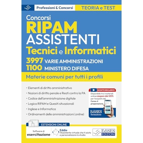 Concorsi RIPAM 2026: Assistenti Tecnici e Informatici (3997 varie Amministrazioni - 1100 Ministero Difesa): Materie comuni per tutti i profili (P&C)