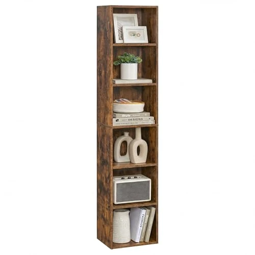 Offerta a tempo: VASAGLE Scaffale a 6 Ripiani, Libreria, Scaffalatura Portaoggetti, Organizzatore con Scomparti, Ripiani Aperti e Regolabili, per Soggiorno, Ufficio, Camera da Letto, Marrone Vintage LBC411KD01 - 20% da 49.99 € a 39.99 €