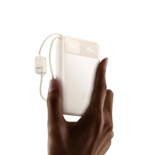 Tijdelijke aanbieding: Baseus FC11 Power Bank 45W 20000mAh draagbare oplader met dubbele ingebouwde kabel, CCC kleine powerbank met smart display, intrekbare kabel, batterijpakket voor iPhone 17/16, iPad, laptop, Samsung van 49.99 € naar 49.99 € (0.00% ko