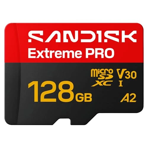 Limited-time offer: SANDISK Extreme PRO microSD + Adapter 128GB, Up to 250MB/s Read Speeds | UHS-I, V30, 5K, 4K UHD, U3, C10, A2, Ideal for Action Cams, Drones, Android Devices, Laptops, Up to 170MB/s Write speeds from 35.99 £ to 29.99 £ (save 17%)