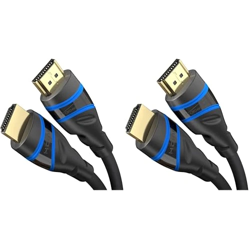 Offerta a tempo: KabelDirekt – Cavo HDMI 10K & 8K, HDMI 2.1 b – Certificato, sviluppato in Germania – 1,5 m (Cavo 2.1 Ultra High Speed, per PC e console come PS5 e XBO, monitor e TV – blu/nero) (Confezione da 2) - 13% da 28.78 € a 25.00 €