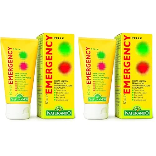 Naturando Emergency 50 Ml. Crema lenitiva ed emolliente con Tea Tree Oil per irritazioni e arrossamenti (Confezione da 2)