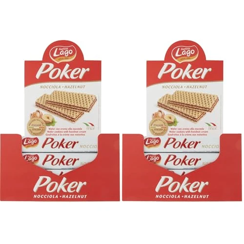 Offerta a tempo: Lago 1968, Poker Nocciola 20x45g, Wafer con Vellutata Crema alla Nocciola 75% con 3 Strati Friabili di Wafer (Confezione da 2) - 50% da 14.62 € a 7.32 €