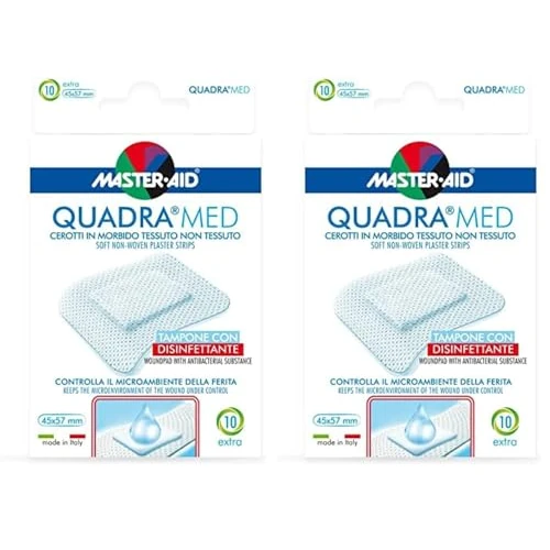 Master Aid Quadra Med Strip Extra - Paacco da 10 45X57 mm (Confezione da 2)