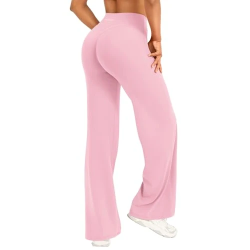 Offerta a tempo: YEOREO Leggings dritti da donna, invisibili, a vita alta, senza cuciture, per yoga, yoga, senza cuciture, rosa chiaro, S - 0.00% da 34.49 € a 34.49 €