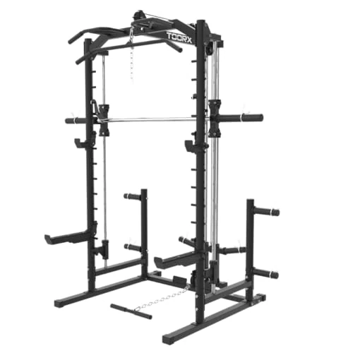 Offerta a tempo: Toorx WLX-90 [Smith Machine Power Rack Stazione Sollevamento Pesi] Multifunzionale con Cavi Pulley Lat Machine Squat Rack Chin Up Barra Tricipiti Allenamento Forza Casa Palestra - 0.00% da 779.00 € a 779.00 €