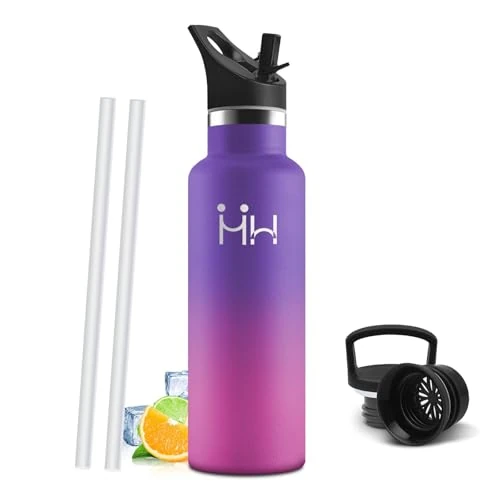 Mulbijeo Borraccia Termica 750 ML, Senza BPA, Bottiglia Termica, Sottovuoto a Doppia Parete, Borracce Termiche, 18/8 Acciaio Inox, Borraccia con Cannuccia, Termos per Palestra, Sport, Bici