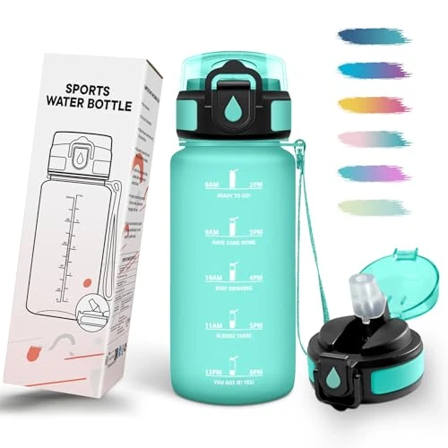 Offerta a tempo: Mulbijeo Borraccia 0,5L, Senza BPA & A Prova di Perdita, Borracce con Cannuccia, Reutilizables, Borraccia Bambini, con Incentivo temporale, Borracce Motivazionale per Scuola, Palestra, Ufficio - 35% da 13.97 € a 9.05 €