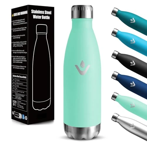Offre limitée : Motswedi Gourde Isotherme Enfant, 500ml Réutilisable, Gourde Enfant, 24h Froid et 12h Chaud, Thermos, Anti-Fuite, Bouteille Isotherme, pour l'école, Voyage, Camping, Sport, Gym, Yoga, Bleu-Vert-3245C de 13.99 € à 13.46 € (3.79% de remise)