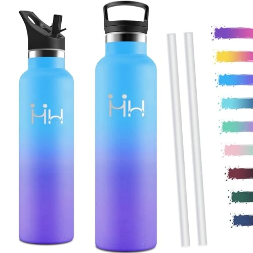 Offerta a tempo: Motswedi Borraccia Termica 1 litro, con Cannuccia, Borracce Termiche, Doppia Parete, Bottiglia Termica, Acciaio Inox, Borraccia a Prova di Perdite, per Palestra, Campeggio, Outdoor, Cielo Blu & Viola - 38% da 24.99 € a 15.37 €