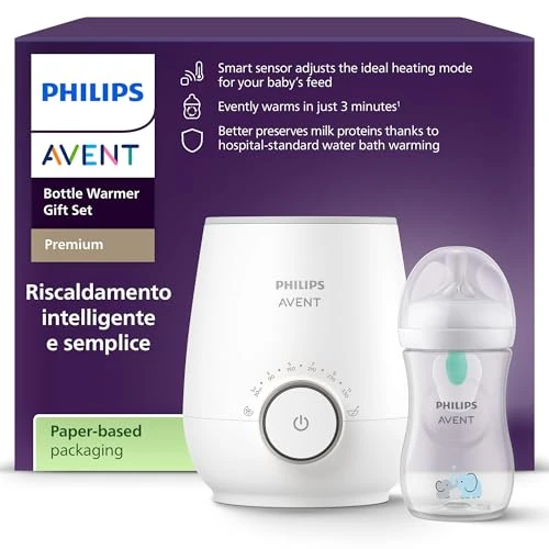 Oferta limitada: Philips Avent Pack regalo calientabiberones - Calientabiberones Premium y biberón Natural Response, control de temperatura, calienta uniformemente, apagado automático, descongelación suave, SCF358/10 de 65.99 € a 49.99 € (ahorro 24%)