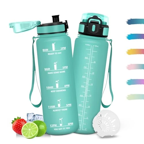 Mulbijeo Butelka na wodę 500 ml, odporna na wycieki, butelka na wodę, wielokrotnego użytku, prosta i przenośna, butelka dla dzieci do biegania, jazdy na rowerze, pracy, szkoły, butelki na wodę