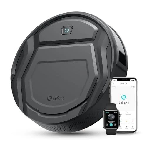 Lefant M210P Robot Aspirapolvere, 2200Pa Potenza, Potenziamento Tappeto, Ultrasottile 7,8cm, Autonomia 120 Minuti, per Tappeti, Ultrasottile 7,8 cm, Ideale per Peli Animali e Pavimenti Duri, Grigio