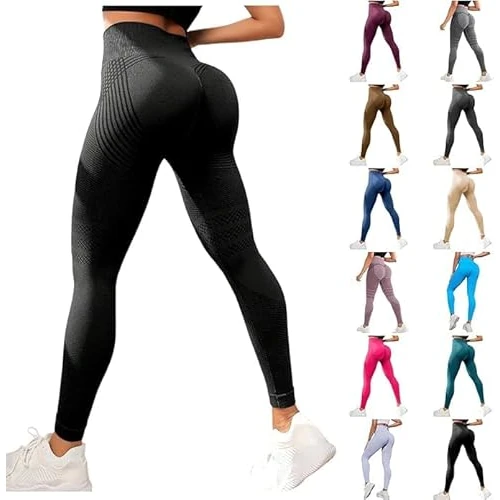 Legginsy sportowe damskie - spodnie do jogi z wysokim stanem Legginsy 3D antycellulitowe Push Up Push Up Push Up Matte Scrunch spodnie gimnastyczne bezszwowe elastyczne sportowe spodnie do pilatesu