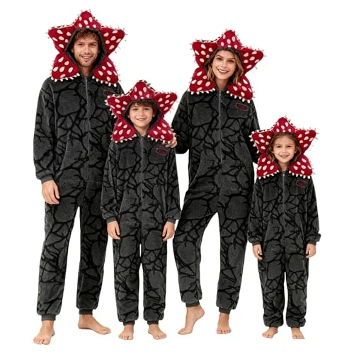 Offerta a tempo: Generico 𝓓-𝓓𝓮𝓶𝓸𝓰𝓸𝓻𝓰𝓸𝓷 Pigiama Intero Unisex Onesie, per Bambini e Adulti, per Autunno e Inverno, Pigiama Carnevale Cosplay, Ideale per Feste di Famiglia, Costume D-Demogorgon - 0% da 31.97 € a 31.97 €