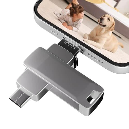 Tijdelijke aanbieding: 512 GB USB-stick voor iPhone, Pendrive externe opslag voor het downloaden van foto's, 4-in-1 USB C Pen Drive USB Stick 3.0, Memory Stick compatibel met iPhone/iPad/Android/PC, back-up met slechts één van 35.99 EUR naar 35.99 EUR (korting 0%)