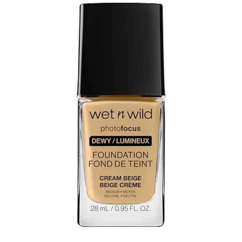 Tijdelijke aanbieding: Wet n Wild, Photo Focus Foundation Dewy, Gewichtloze Foundation met Verzorgende en Lang Dragende Formule, Opbouwbare Dekking, Ideaal voor Normale tot Droge Huidtypes, Cream Beige van 8.07 € naar 8.07 € (0.00% korting)