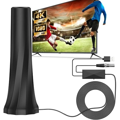 Zeitlich begrenztes Angebot: DVB-T/T2 Antenne mit Verstärker für Innen, Zimmerantenne für Fernseher, 360°-Empfang, Unterstützt 4K/1080P HD-Kanäle und alle Fernseher. von 24.99 € auf 22.99 € (8% Rabatt)