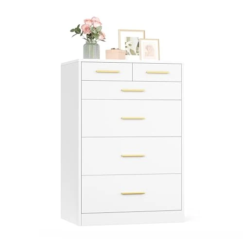 Oferta limitowana: VASAGLE Custos Collection - Komoda do sypialni, szafka z szufladami do garderoby, nowoczesny styl, szafka pod telewizor do salonu, 6 szuflad, 40 x 60,1 x 88,4 cm, biała chmura LTS415WB01 z 659.99 zł na 512.99 zł (oszczędź 22.27%)