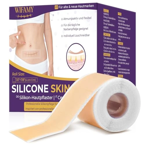 Offerta a tempo: Cerotto per cicatrici in silicone, 4cm x 300 cm, riutilizzabile, color pelle, impermeabile, delicato sulla pelle e traspirante (1 Rotolo) - 24% da 16.99 € a 12.86 €