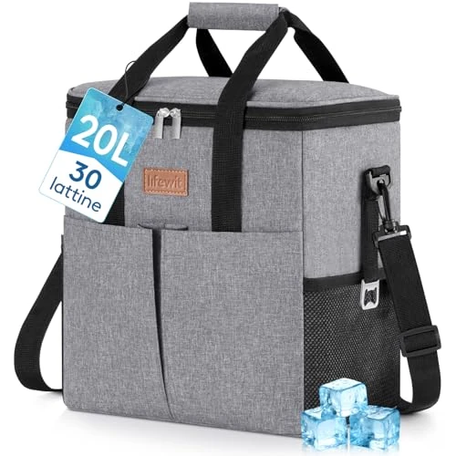 Limited-time offer: Lifewit Cooler Bag, 30 Can Leakproof Insulated Portable Lunch Cooler with 2 Front Pockets, Large Soft Sided Cooler Tote Bag for Beach, Picnic, Camping, Shopping, Gray from $14.99 to $14.99 (save 0.00%)