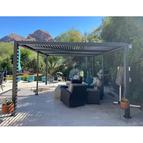 Oferta limitada: PURPLE LEAF Pergola Bioclimática 3,5 x 6,35 m de Aluminio, Cenador de Jardín Exterior con Cuchillas Orientables, Resistente a Intemperias, Pérgola Jardín Exterior para Terraza y Carport, Gris de 3999.00 € a 3999.00 € (ahorro 0.00%)