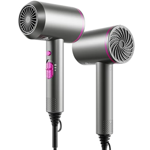 Offerta a tempo: Asciugacapelli con Ioni, Phon Capelli con Motore AC, 3 Livelli di Calore Phone Capelli, Aria Fredda, Diffusore per Styling Perfetto, modello unisex - 0.00% da 99.99 € a 99.99 €