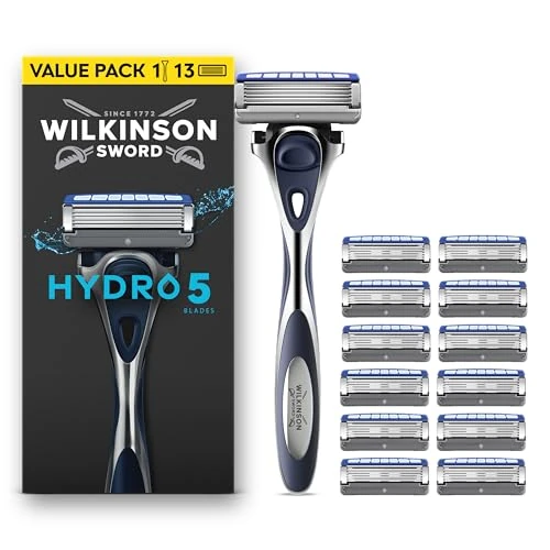 Offerta a tempo: Wilkinson Sword Hydro 5, rasoio uomo, con 13 lame di ricarica - 20% da 29.99 € a 23.99 €