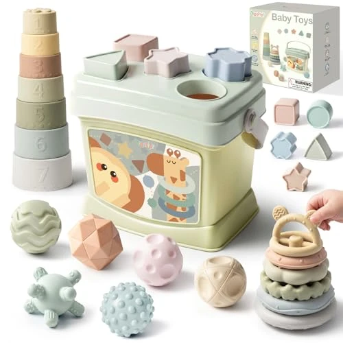 Offre limitée : Vanplay Jouet Bebe 6 Mois, Jouet Montessori 4 en 1, Jouets d'éveil Jeux Bebe Cadeau Enfant Garcon Fille 6-12 Mois de 35.99 € à 30.59 € (15% de remise)