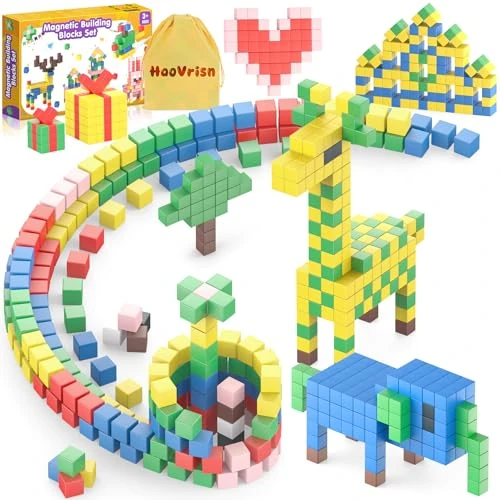 Offerta a tempo: HaoVrisn Costruzioni Magnetiche per Bambini, 60 Pezzi Blocchi Magneti Bambini, Giocattoli Educativo Montessori Cubi Magnetici - Regalo Bambino e Bambina 3 4 5 6 7 8 9 Anni - 43% da 29.99 € a 16.99 €