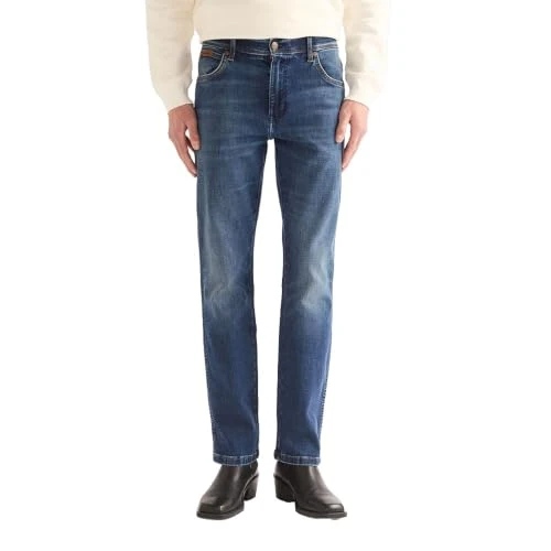 Offerta a tempo: WRANGLER - Jeans Uomo - Vestibilità Dritta Authentic - Texas - Blu Denim - 0.00% da 59.99 € a 59.99 €