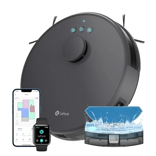 LEFANT M1 Gen1 Robotstofzuiger met kartering, 200 min, lasernavigatie dToF, 4000 mAh, 4000 Pa, Slim, ideaal voor dierenharen, grijs
