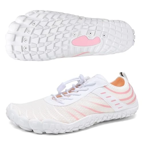 Zeitlich begrenztes Angebot: GemChve Barfußschuhe Damen Herren Wasserschuhe Leicht Atmungsaktiv Schnelltrocknend Minimalismus Badeschuhe Damen Herren Zehenschuhe White 41 EU von 19.99 € auf 16.99 € (15% Rabatt)