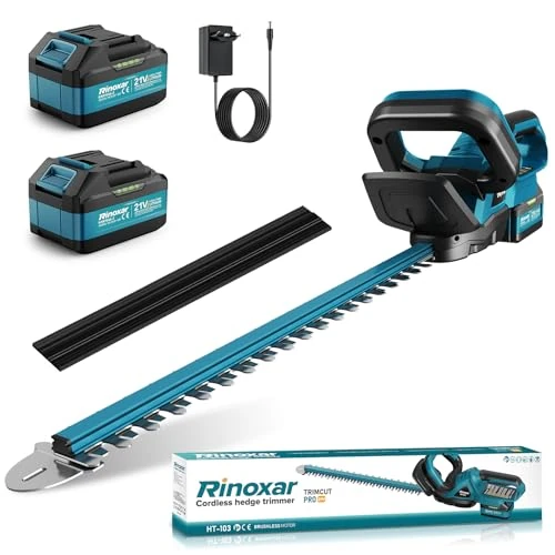 Offre limitée : Taille Haie Batterie avec 2X 4000mAh Batteries et Chargeur, Moteur Brushless 600W 28500rpm, Taille Haie Electrique sans Fil avec Lame 52cm, Taille-Haies Électriques pour Jardin de 139.99 € à 139.99 € (0.00% de remise)