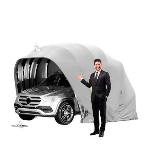 Limited-time offer: WPPTNSFY Heavy Duty Stainless Steel Carport with Lock, Car Shelter Foldable, Retractable Semi-Automatic Durable Shelter, Stainless Steel Frame, for Outdoor L:5.5/5.9M from 799.99 £ to 799.99 £ (save 0.00%)